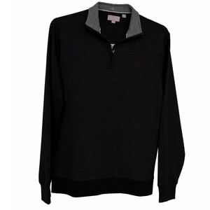 NWT Ted Baker Men’s Black Quarter Zip Pullover Sweater Long Sleeve Smart Casual